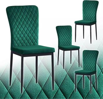 Ainpecca Ainpecca - Set of 4 Faux Leather Dining Chairs High Back Kitchen Counter chairs home & restaurants & Lounge Leisure & Living Room & Office(Gray