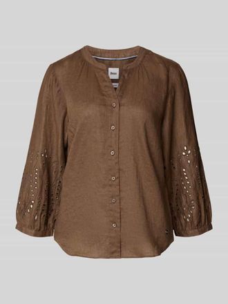 Brax Brax Regular Fit Hemdbluse aus reinem Leinen Modell VELIA in Hellbraun, Gr&ouml;&szlig;e 36
