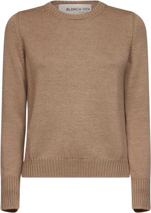 Blanca Vita Round-neck Truien - Dames - Ronde hals truien - Bruin - XL - Truien & Vesten
