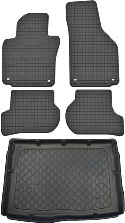 OEM Volkswagen Golf V Hatchback De 2003.10-2008 Set - Alfombrillas De Goma Para Coche + Alfombrilla Para Maletero