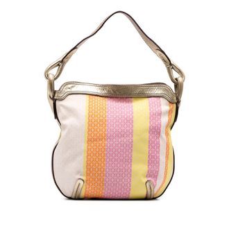 Loewe Pre-owned Loewe Anagram Canvas New Road Shoulder Bag 290711