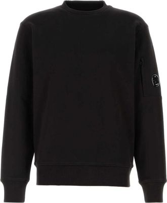 C.P. Company Diagonal Raised Fleece Crewneck Lens Sweatshirt - Heren - Sweatshirts - Zwart - 2XL - Katoen - Hoodies & sweatvesten