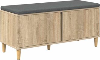 vidaXL Banco De Entrada Con Coj&iacute;n Roble Sonoma 100 X 38 X 46 Cm Vidaxl