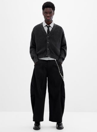 Sixth June Mens Loose sateen pleated pant Barrel fit