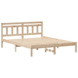 Berkfield Home with Headboard Brown 140 x 200 cm Solid pine wood in Beige
