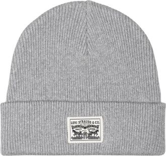 Levi's Backpatch Beanie - Heren - Hoeden - Grijs - ONE Size - Accessoires
