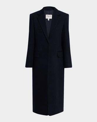 TWP Mattie Single-Breasted Coat in Wool Twill