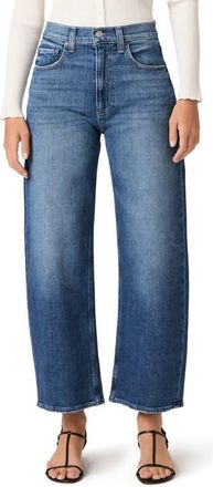 Paige Arellia High Waist Ankle Barrel Jeans in Stoneview at Nordstrom, Size 24