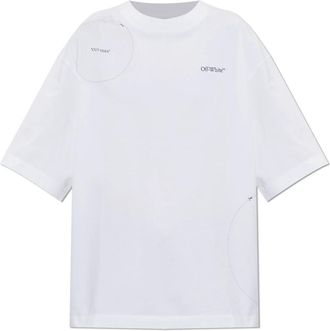 Off-white T-shirt met opgedrukte logo - Dames - T-shirts - Wit - M - Katoen - Tops