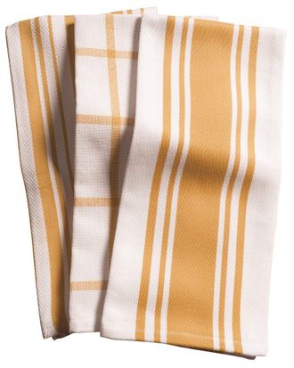 KAF Home Kaf Home Centerband/Basketweave Kitchen Towels Set Of 3