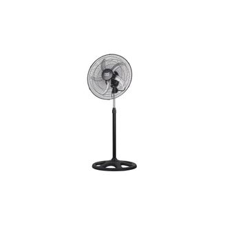 Fabrilamp Ventilador De Pie Reforzado Negro 3 Vel. 75w 5 Aspas Aluminio Plata Giro 360 Regx50x50 Cm