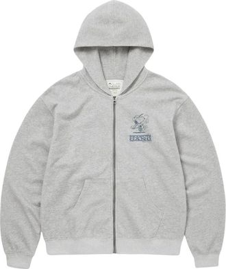 Thisisneverthat Hoodies & sweatvesten, Heren, Grijs, M, Katoen, TNT Peanuts Zip Up Hoodie