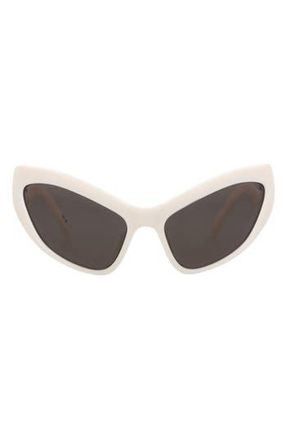 Balenciaga 59mm Cat Eye Sunglasses in Ivory Ivory Grey at Nordstrom Rack