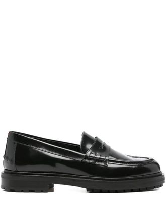 Aeyde Leon loafers - women - Lambskin/Rubber/Patent Calf Leather - 40 - Black