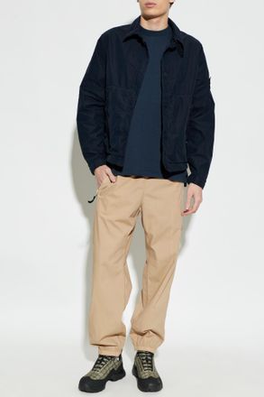 Stone Island Trousers With Logo Patch, Mens, Brown