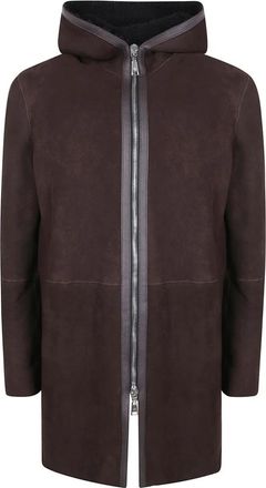Tagliatore Wilson Shearling Jas met Capuchon - Heren - Parka Jassen - Bruin - M - Wol - Jassen
