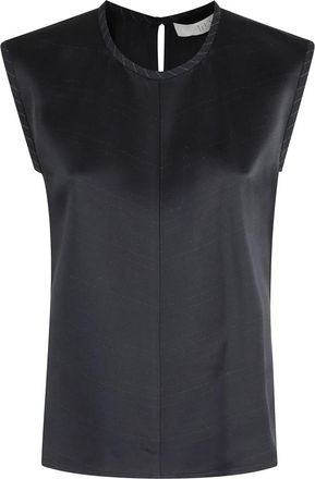 Tela Navy Blue Canvas Top met Mouwen - Dames - Blouses - Blauw - XS - Overhemden
