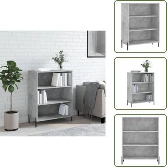 vidaXL The Living Store Scaffale Grigio Cemento 69,5x32,5x90 cm in Legno Multistrato - Scaffale grigio cemento