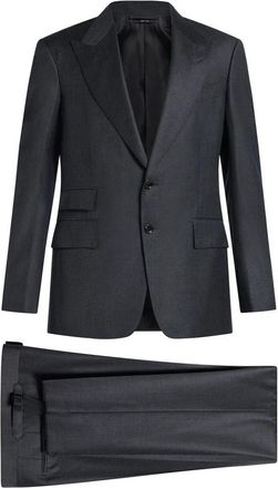 Tom Ford Enkelrijig Kostuum - Heren - Business pakken - Grijs - XL - Wol - Kostuums