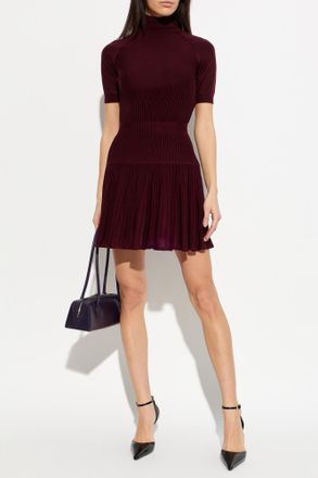 Alaia Top With Turtleneck, Womens, Burgundy