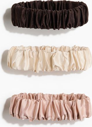 H&M 3er-Pack Scrunchies aus Seide - Brown