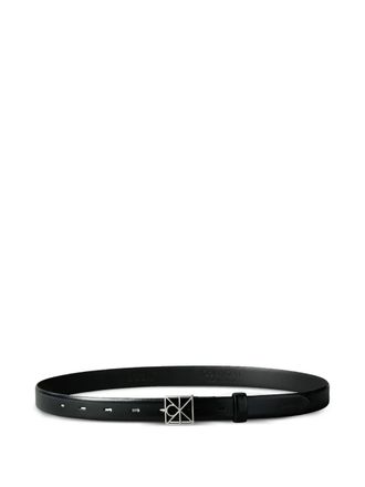 Calvin Klein logo-buckle belt - women - Calf Leather - 85 - Black