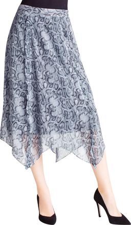 Kensie Chiffon Midi Skirt In Snakeskin