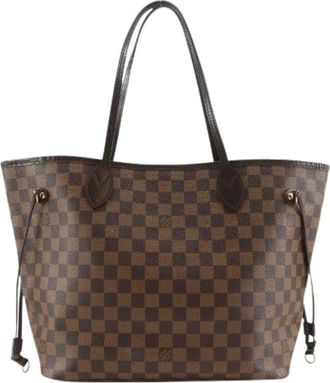 Louis Vuitton Pre-owned Neverfull MM Damier Canvas Tote Bag - Dames - Vintage Shopper - Bruin - ONE Size - Vintage