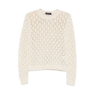 Fabiana Filippi Round-neck Knitwear, female, White, Size: XS Fabiana Filippi Sweaters