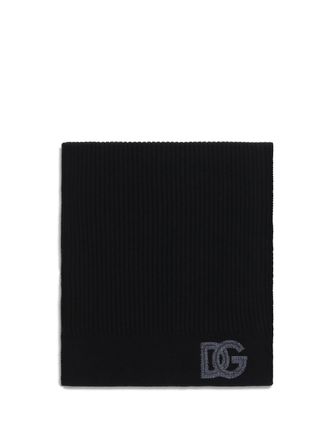 Dolce & Gabbana Ribbed Virgin Wool Scarf - Black
