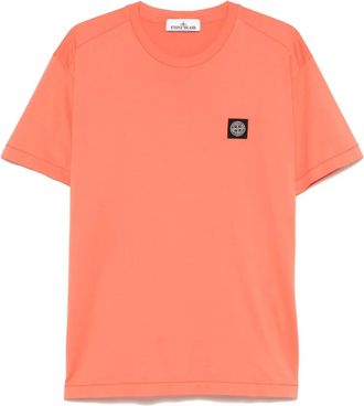 Stone Island T-shirt in jersey di cotone - Arancione