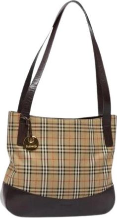 Burberry Pre-owned Tote Bag - Dames - Vintage Schoudertas - Beige - ONE Size - Leer - Vintage