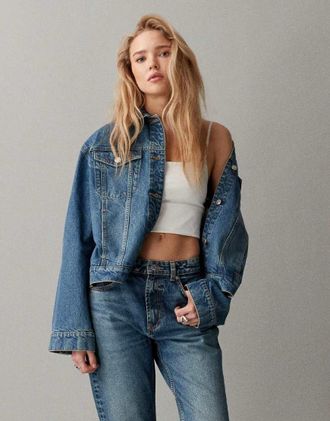 Asos Giacca di jeans oversize anni 90 lavaggio blu vintage