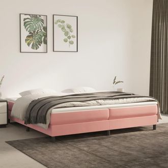 vidaXL Vidaxl - Cama Box Spring Con Colch&oacute;n Terciopelo Rosa 200x200 Cm
