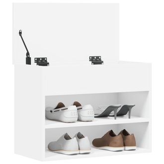vidaXL Vidaxl - Banco Zapatero De Madera De Ingenier&iacute;a Blanco 60x30x45 Cm