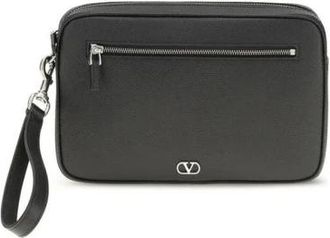Valentino Garavani Vltn Times Clutch in Pelle - - Bags - Uomo - Nero - ONE SIZE