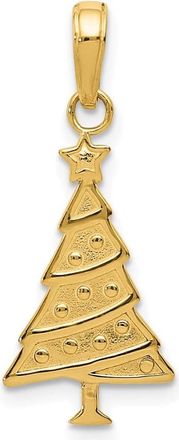 Diamond2Deal 14k Yellow Gold Polished Christmas Tree Pendant