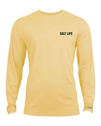 Salt Life Live Above or Below Long Sleeve Performance Tee in Golden Haze Heather at Nordstrom, Size Xx-Large
