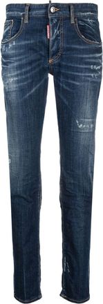 Dsquared2 24/7 distressed skinny jeans - women - Cotton/Elastane/Polyester/Cotton - 36 - Blue
