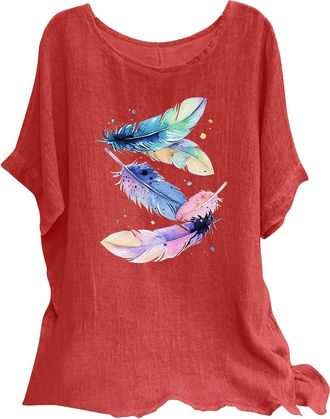 Generic Womens t Shirts Multipack Womens Three Quarter Length Sleeve t Shirts Womens Inappropriate t Shirts Womens Tops delivery Red