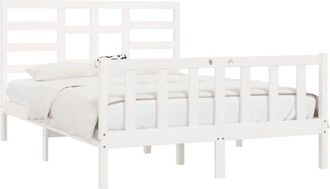 vidaXL Bed Frame without Mattress White 120x200 cm Solid Wood Pine Vidaxl
