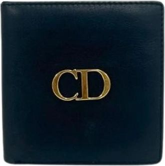 Dior Pre-owned Leather Bifold Wallet - Dames - Vintage Accessoires - Blauw - ONE Size - Leer - Vintage