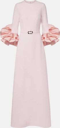 SAFiYAA Abito lungo Belen in cr&ecirc;pe con volant