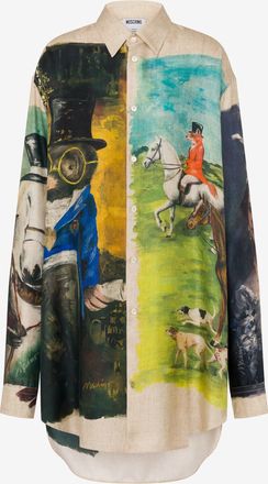 Moschino Camicia in twill di seta stampata - Multicolore