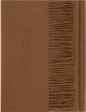 Saint Laurent Gefranster Kaschmirschal mit Stickerei SAINT LAURENT