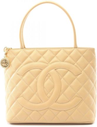 Chanel Beige Leather Tote Bag (Pre-Owned)
