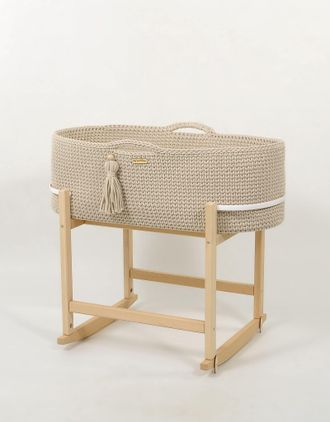 OEM Mois&eacute;s Bohemio Artesanal Hecho A Mano Con Cuna - Beige Claro