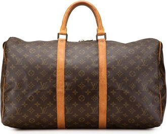 Louis Vuitton Pre-owned Weekend Bags, female, Brown, Size: ONE SIZE Pre-owned Keepall Bandouliere 55