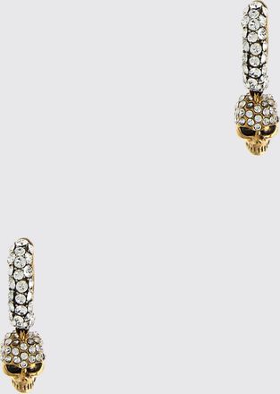 Alexander McQueen Orecchini Skull McQueen in ottone con strass incastonati
