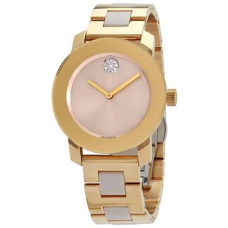 Movado Bold Ceramic Beige Dial Ladies Watch 3600640